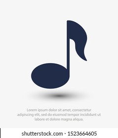 Note music vector icon, song symbol, Melody or tune icon