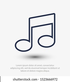 Note music vector icon, song symbol, Melody or tune icon