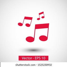Note music vector icon, song symbol, Melody or tune icon