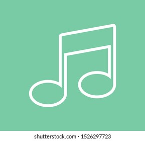 Note music vector icon, song symbol, Melody or tune icon