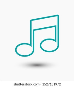 Note music vector icon, song symbol, Melody or tune icon