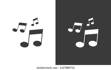 Note music vector icon, song symbol, Melody or tune icon