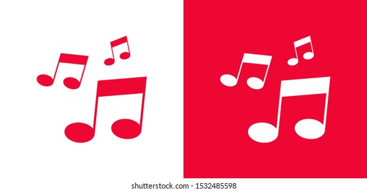 Note music vector icon, song symbol, Melody or tune icon