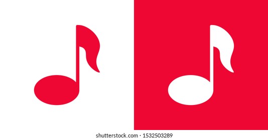 Note music vector icon, song symbol, Melody or tune icon