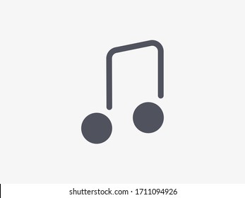 Notieren Sie sich das Symbol für die Vektorillustration, das Symbol für das Lied, Melody oder Melodie
