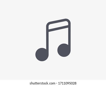 Note music vector icon, song symbol, Melody or tune icon