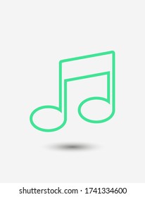 Icono de vector de música de nota, símbolo de canción, icono de melodía o melodía