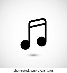 Note music vector icon. The symbol song icon for web site. Illustration Melody or tune for mobile apps. Pictogram Note. Minimalist icon music, note icon. Sound concept