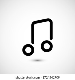 Note music vector icon. The symbol song icon for web site. Illustration Melody or tune for mobile apps. Pictogram Note. Minimalist icon music, note icon. Sound concept