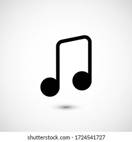 Note music vector icon. The symbol song icon for web site. Illustration Melody or tune for mobile apps. Pictogram Note. Minimalist icon music, note icon. Sound concept