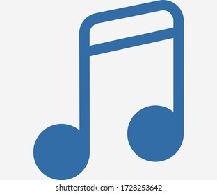 Note music vector icon. The symbol song icon for web site. Illustration Melody or tune for mobile apps. Pictogram Note. Minimalist icon music, note icon. Sound concept