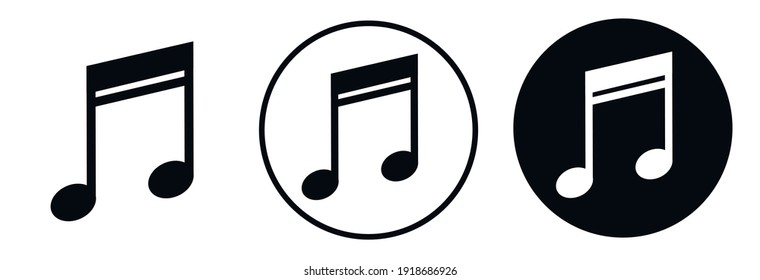 Note music vector icon. The symbol song icon for web site. Illustration Melody or tune for mobile apps. Pictogram Note.