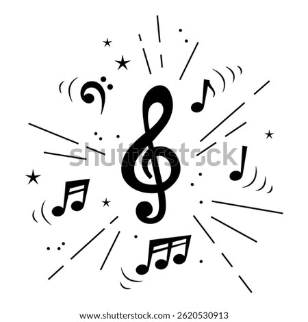 Note music vector illustration. Music note black icons set. Isolated music notes symbols on white background. Music notes icon set, notes symbol