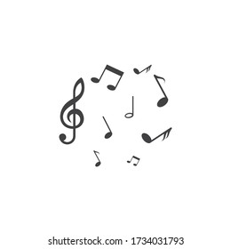 diseño de ilustración de vector de música de notas