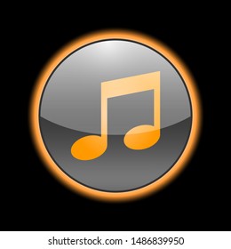 Note neon icon vector design. Music glass icon