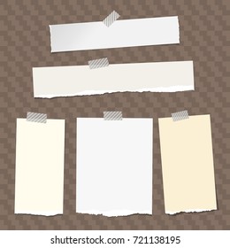 Note, notebook, copybook paper stuck on brown background.