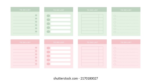 Note, notepad, memo, message, checklist paper graphic set.