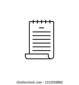 note, notepad, writing icon. Element of Human resources for mobile concept and web apps illustration. Thin line icon for website design and development, app development