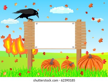 Note on the billboard. Autumn.