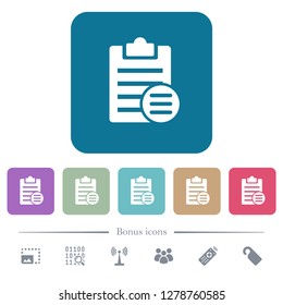 Note options white flat icons on color rounded square backgrounds. 6 bonus icons included