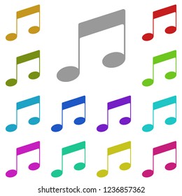 note, overtone icon in multi color. Simple glyph vector of web set for UI and UX, website or mobile application