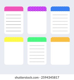 note pad with colorful dots on white background