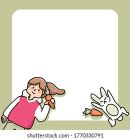 note pad cute girl and rabbit with carrot designs to do list daily notes	