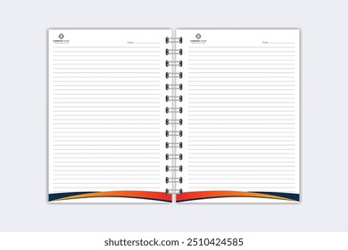 Design de Bloco de Notas ou modelo de Livro de Notas