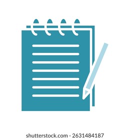 Note Pad dual tone blue color, mini illustration icon. use for modern concept, print, UI, UX kit, web and app development. Vector related to sales, logistic and ecommerce