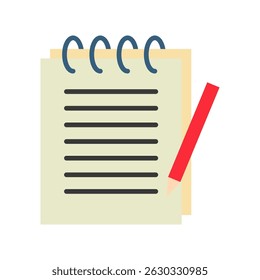Note Pad flat color, mini illustration icon. use for modern concept, print, UI, UX kit, web and app development. Vector related to sales, logistic and ecommerce