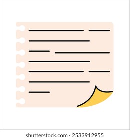 Notizblock Symbol Cartoon Flaches Design Style Illustration