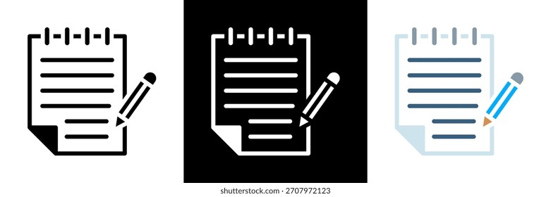 Icono del cojín de notas del Vector del estilo del glifo