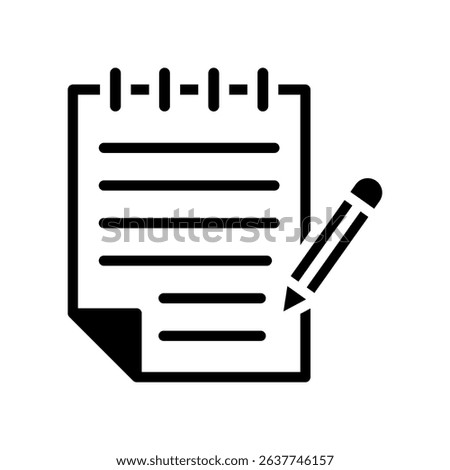 Note Pad. Icon Glyph Vector Illustration