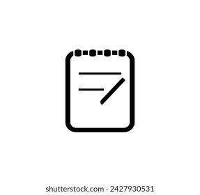 note pad icon. vector illustration paper binder and pen. to do list memo pad
