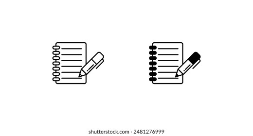 note pad icon with white background vector stock illustration