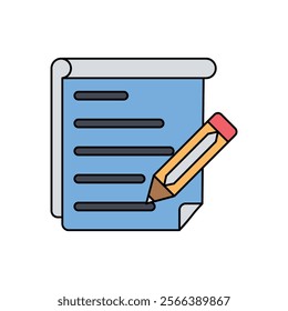 Note Pad icon with white background vector stock illustration