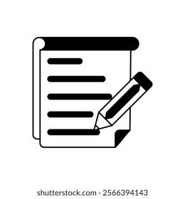 Note Pad icon with white background vector stock illustration