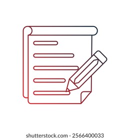 Note Pad icon with white background vector stock illustration