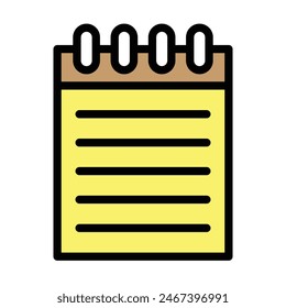 Note Pad Line Filled Icon Design