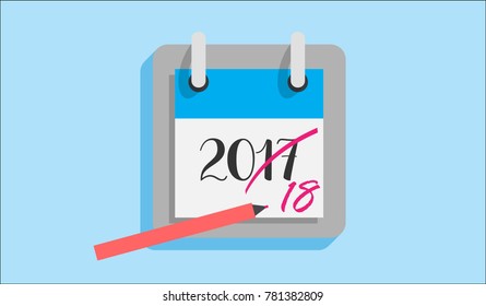 Note pad with new year 2018