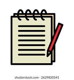 Note Pad outline color, mini illustration icon. use for modern concept, print, UI, UX kit, web and app development. Vector related to sales, logistic and ecommerce

