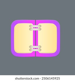 Note Pad Purple Two Side Spiral Office Book Cartoon Isolated Vector Design