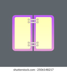 Note Pad Violett Zwei Seiten Office Book Cartoon isoliert Vektordesign