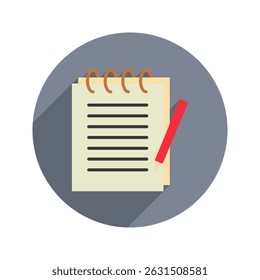 Note Pad rounded flat color, mini illustration icon. use for modern concept, print, UI, UX kit, web and app development. Vector related to sales, logistic and ecommerce