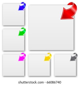 Note pads with arrows