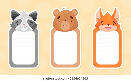 Note Page with Animal Head and Muzzle Vector Template