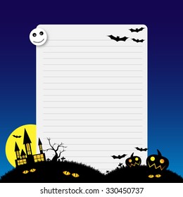 note page halloween concept