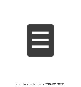 Note Page Icon Black and White Vector Graphic
