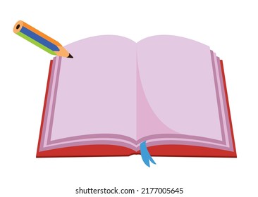 Note paper book and pencil background