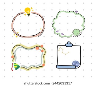 conjunto de colecciones de diseño de diario de viñetas y papel de notas